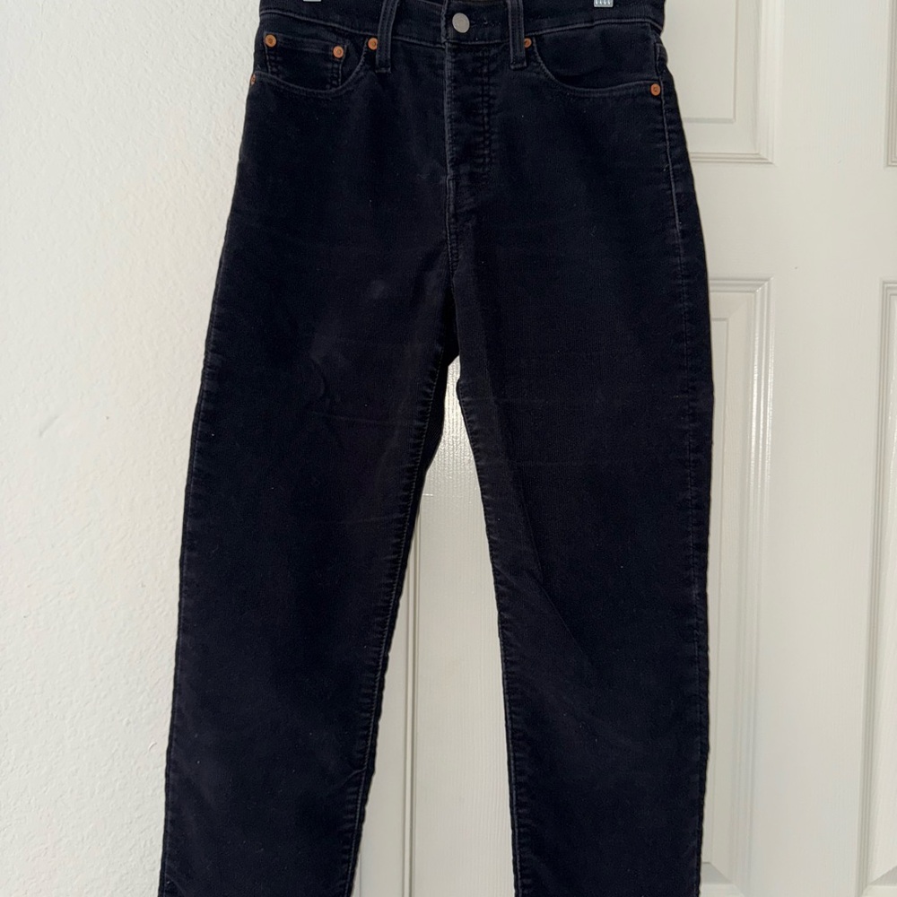Women’s black Levi 501 corduroy jeans